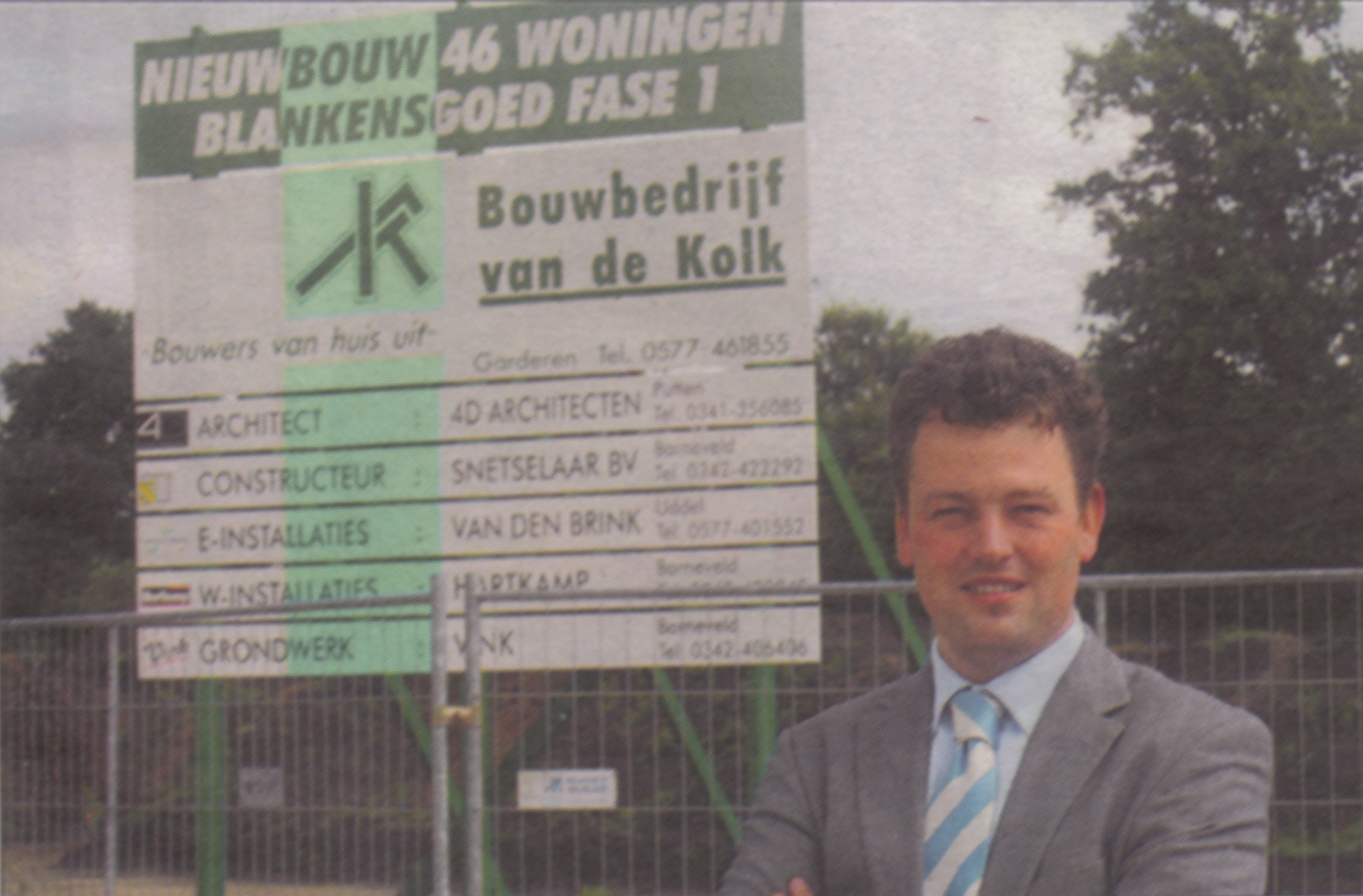 Henk van de Kolk op het bouwterrein